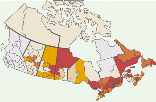 HF Prevalence in Canada Map